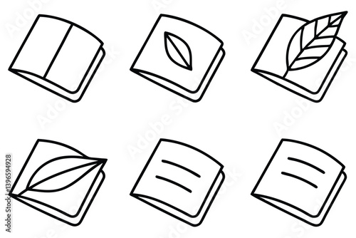 loose leaf line art organic shapes natural beauty