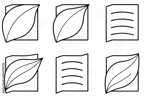 loose leaf line art vintage aesthetic botanical sketch
