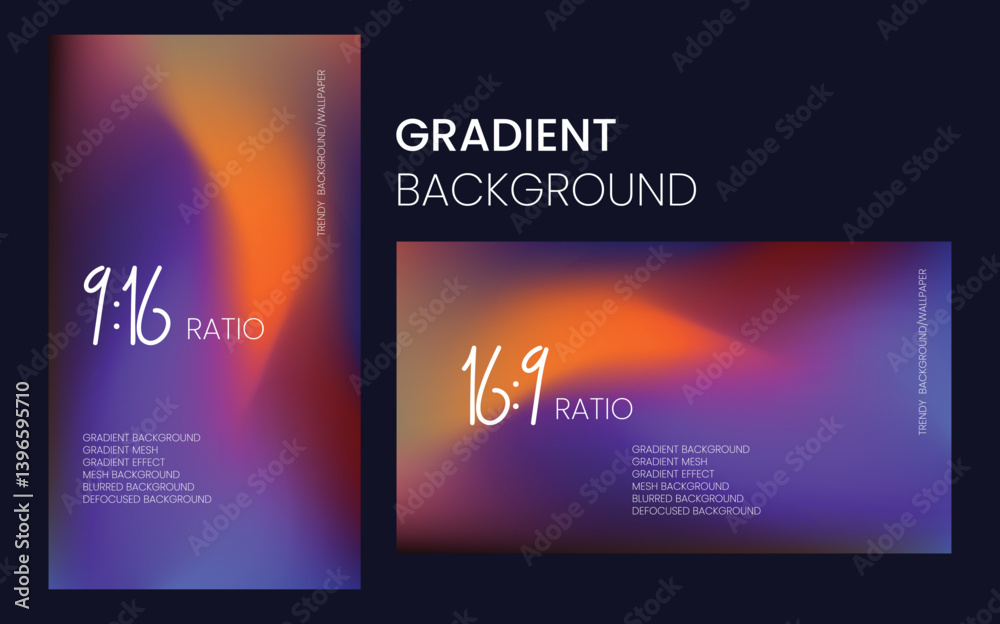 Fototapeta premium Orange and Purple Colored Gradient Effect Background