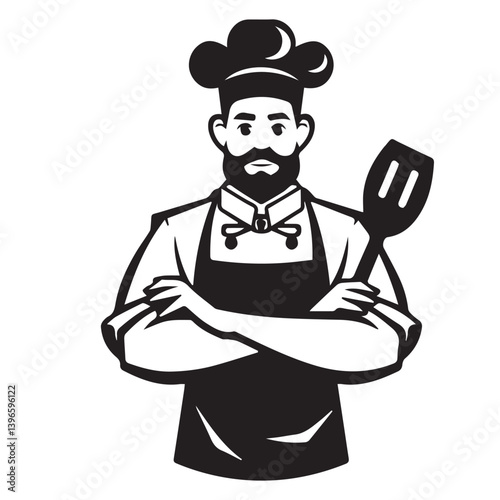 This chef character features a sturdy build, wearing a traditional chef's outfit, ready for culinary tasks.