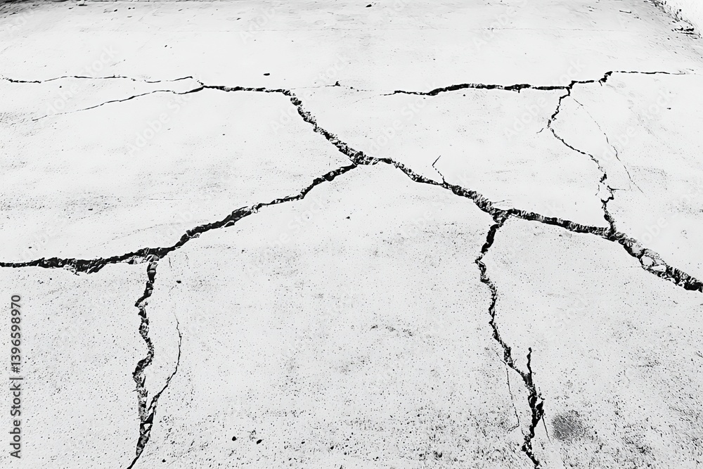 Fototapeta premium Cracked Concrete Floor Caused by Earthquake Damage
