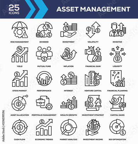 Asset Management Line Icon Collection