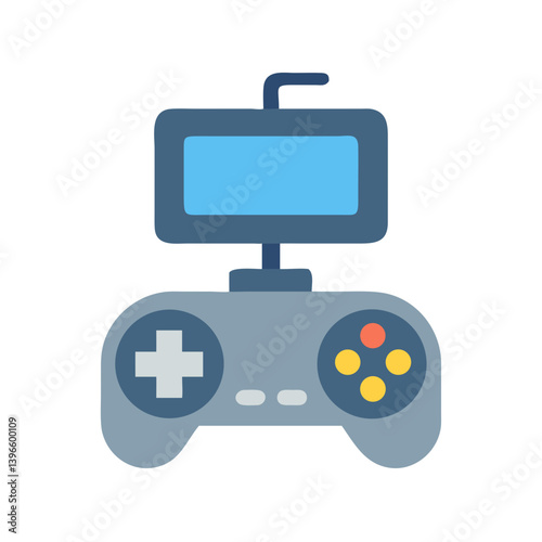 Game Controller for Digital Gaming Interface Icon Design