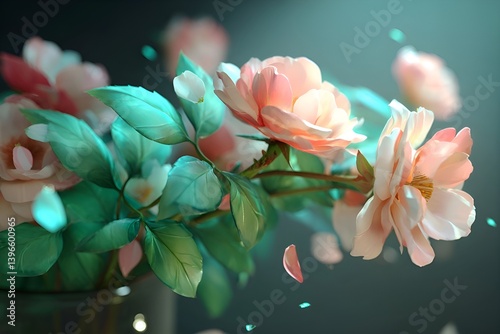 Illustration potrait of pink flower 