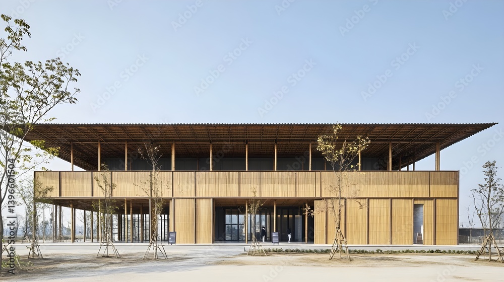 Modern Bamboo Building with Open Air Design Amidst Nature Modern Bamboo Building with Open Air Design Amidst Nature