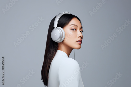 young woman listening to music