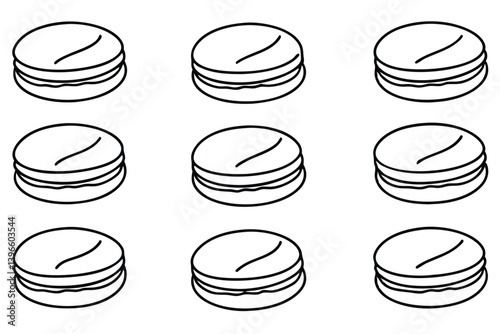 macarons line art simple elegant design for decoration