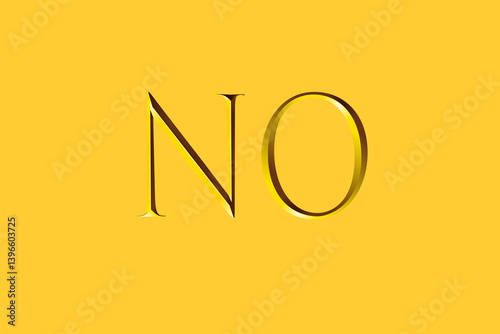 NO: Text material floating on a yellow background
