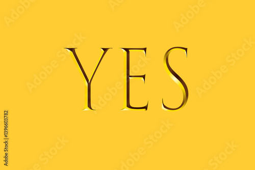 YES: Text material floating on a yellow background