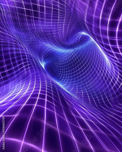 Wallpaper Mural A mesmerizing abstract design featuring vibrant purple and blue patterns, creating a sense of depth and movement. Torontodigital.ca