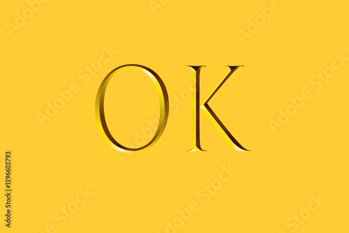 OK: Text material floating on a yellow background