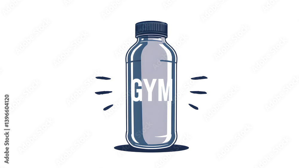 Fototapeta premium Gym bottle mockup, illustration art for brand presentation, logotype, logotype. Transparent background.