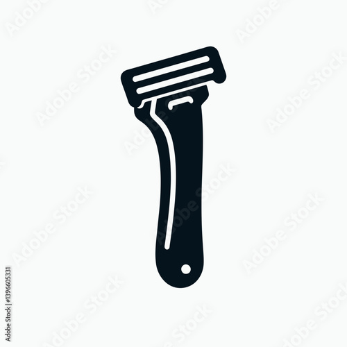  very simple flat and single minimalist Electric Razor Silhouette in black on a white background 