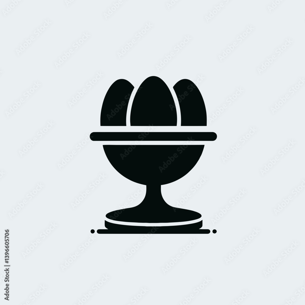 very simple flat and single minimalist Egg Holder Silhouettes in black on a white background very simple flat and single minimalist Egg Holder Silhouettes in black on a white background