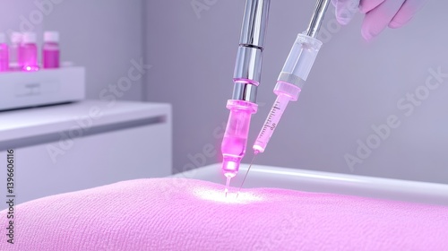 Medical Procedure: Aesthetic Treatment with Pink Serum Injections