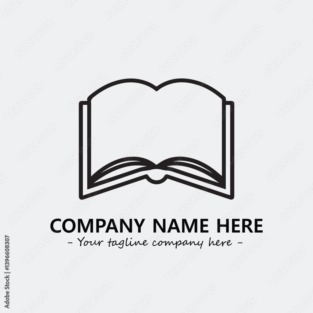 Book illustration black and white for logo company vector image
Book illustration black and white for logo company vector image