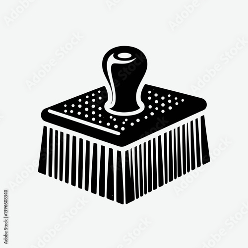  very simple flat and single minimalist Dish Scrubber Silhouettes in black on a white background
