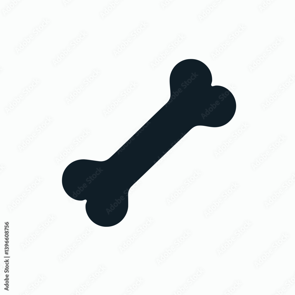very simple flat and single minimalist Dog Bone Silhouette in black on a white background very simple flat and single minimalist Dog Bone Silhouette in black on a white background