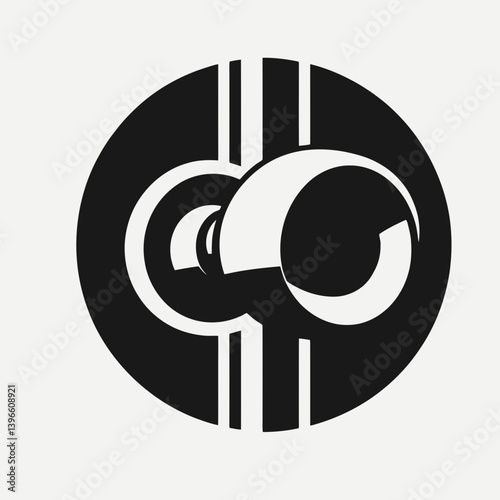  very simple flat and single minimalist Door Knob Silhouette in black on a white background