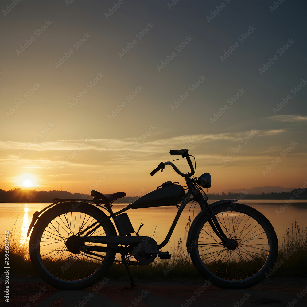 Fototapeta premium bike on the beach