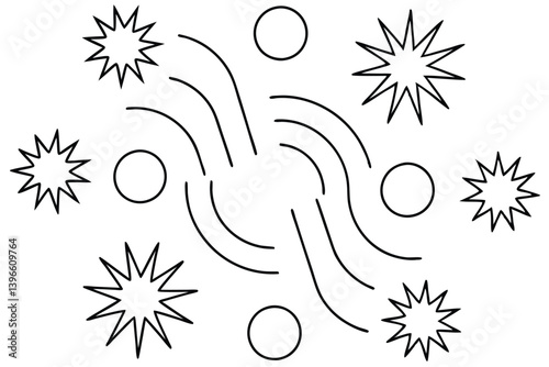  magnetic field line line art modern artistic interpretation