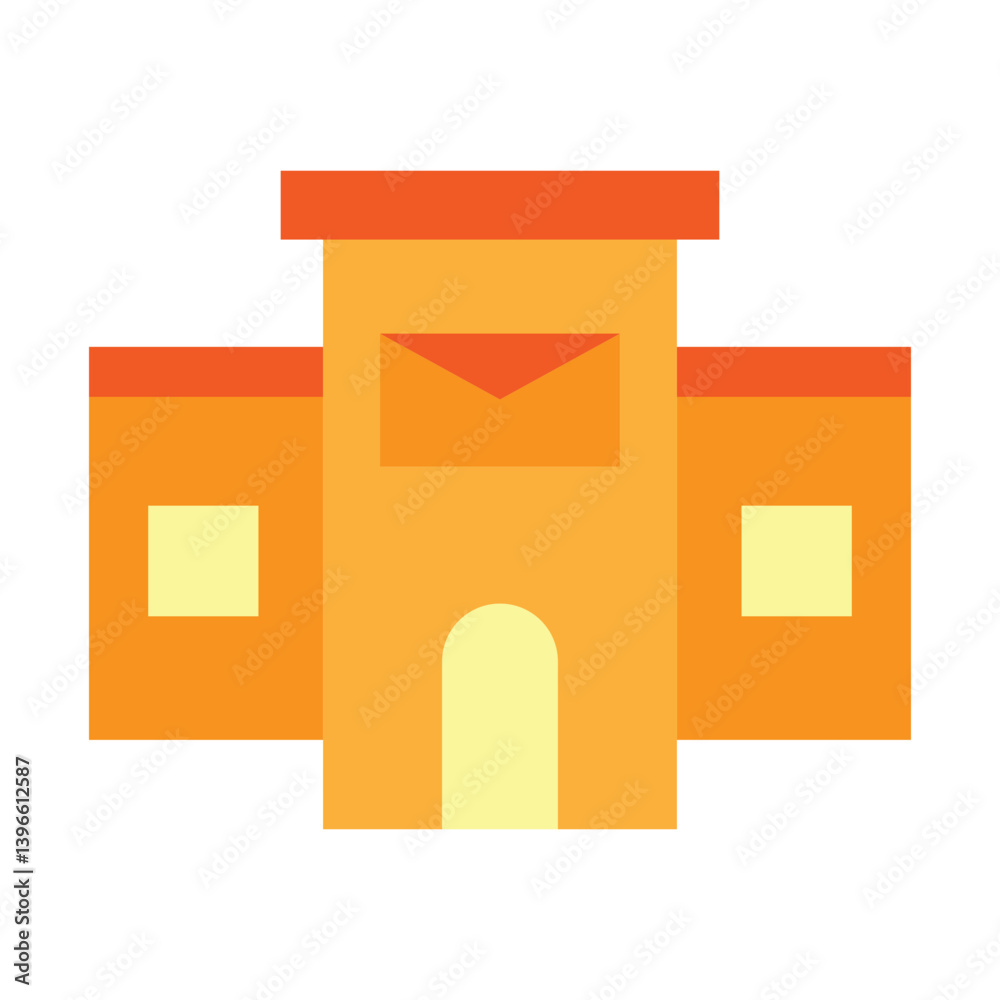Post Office Building Vector Flat Icon Design Post Office Building Vector Flat Icon Design