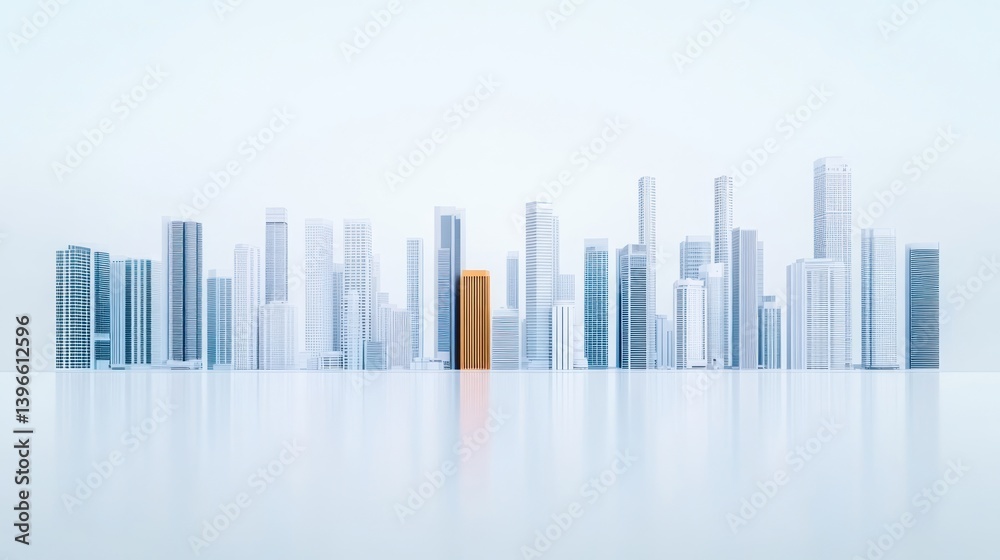 Modern Cityscape Skyline Minimalist Architecture Design Modern Cityscape Skyline Minimalist Architecture Design