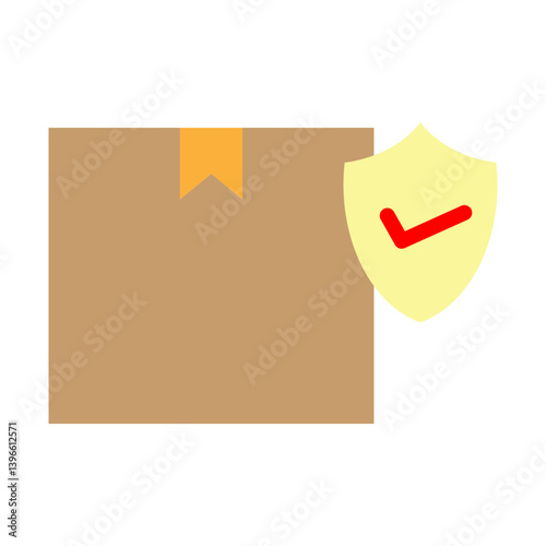 Insured Package Vector Flat Icon Design