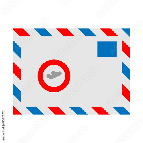 International Mail Envelope Vector Flat Icon Design