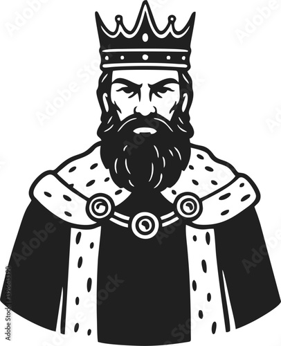 hand draw king vector design mono color