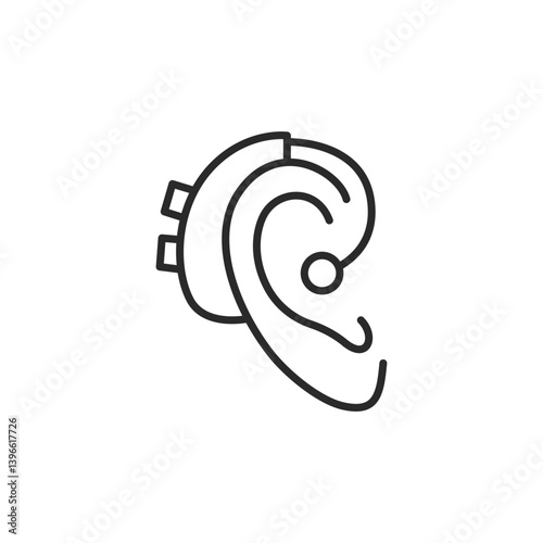 Deaf icon. Simple Deaf aid icon for social media, app, and web design. Vector illustration.