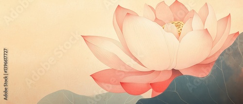 A pink flower bloom with soft focus and light background.