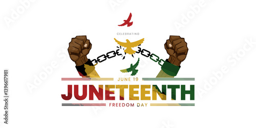 Juneteenth Day, African-American Independence Day, June 19. Juneteenth Celebrate Black Freedom. vector illustration.