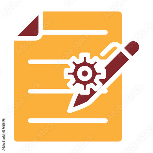 Writing Process Vector Glyph Two Colors Icon Design
