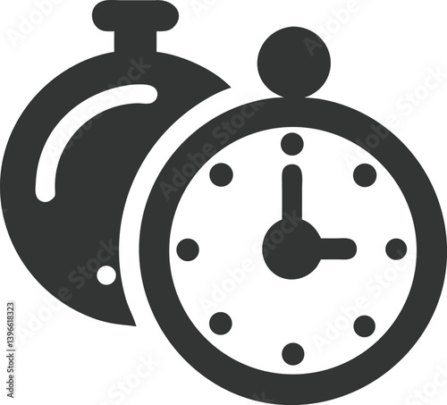 Dark Stopwatch Isolated on White Transparent Background Time Tracking Object
