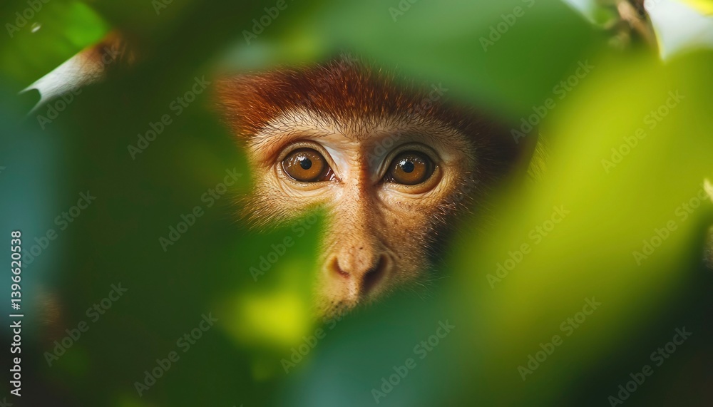 Fototapeta premium Monkey in jungle foliage
