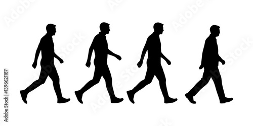 vector illustration silhouette of people walking