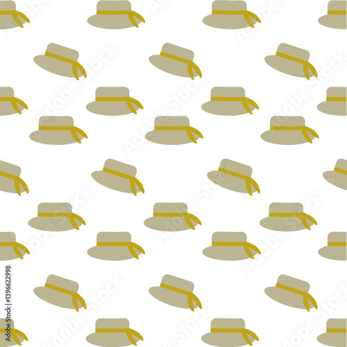 Background of vintage woman's hat isolated on white background. Creative design of wallpaper, table cloth, and printed paper.