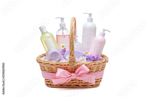 basket filled with lots of different types of cosmetics