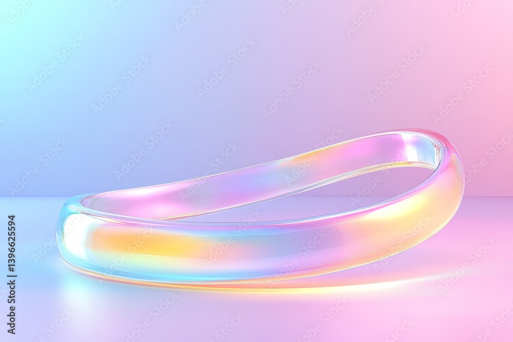 Iridescent Neon Curved Wave: Abstract Fluid Holographic Gradient Design Element for Backgrounds, Banners, Wallpapers, Posters, and Covers