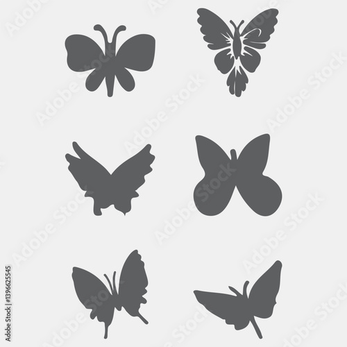 set of vector butterflies