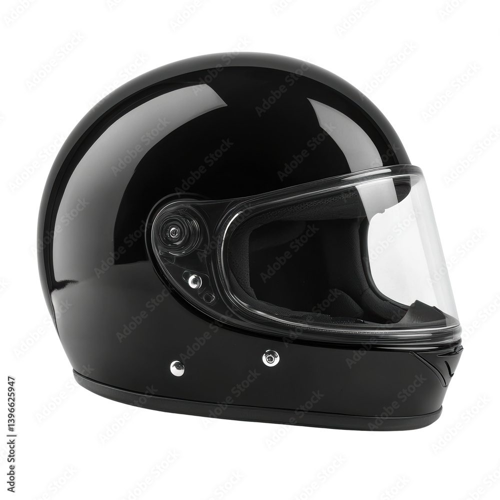 Black motorcycle helmet with a sleek design Black motorcycle helmet with a sleek design