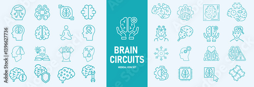 Artificial intelligence icon set. Containing machine learning, data science, AI, virtual assistant, generative AI, technology vector icons collection