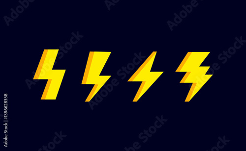 lightning bolt on black background
