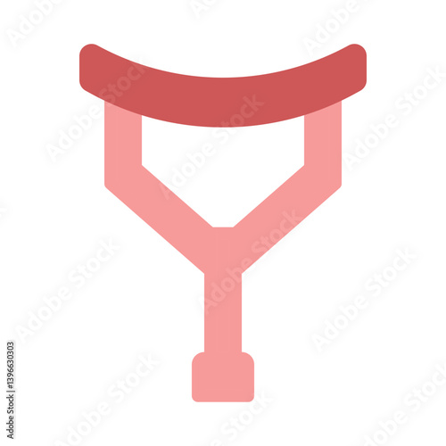 Simple Illustration of a Pink Forearm Crutch