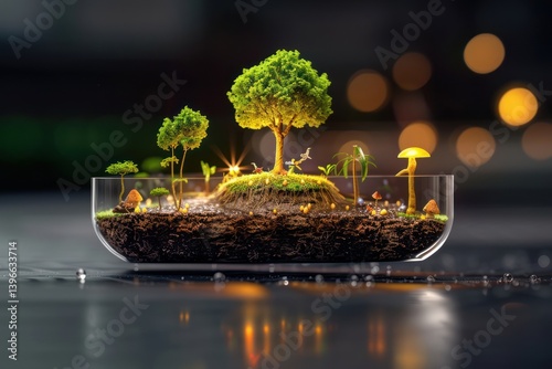 Obraz na płótnie Thriving Ecosystem: A Symbol of Growth and Fragility in Nature w salonie