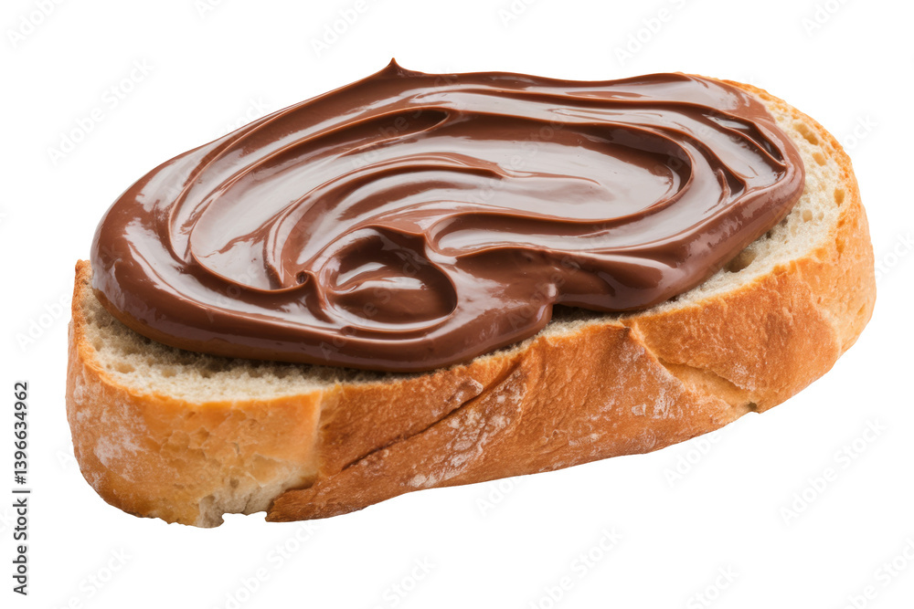 chocolate spread on bread slice isolated on background chocolate spread on bread slice isolated on background