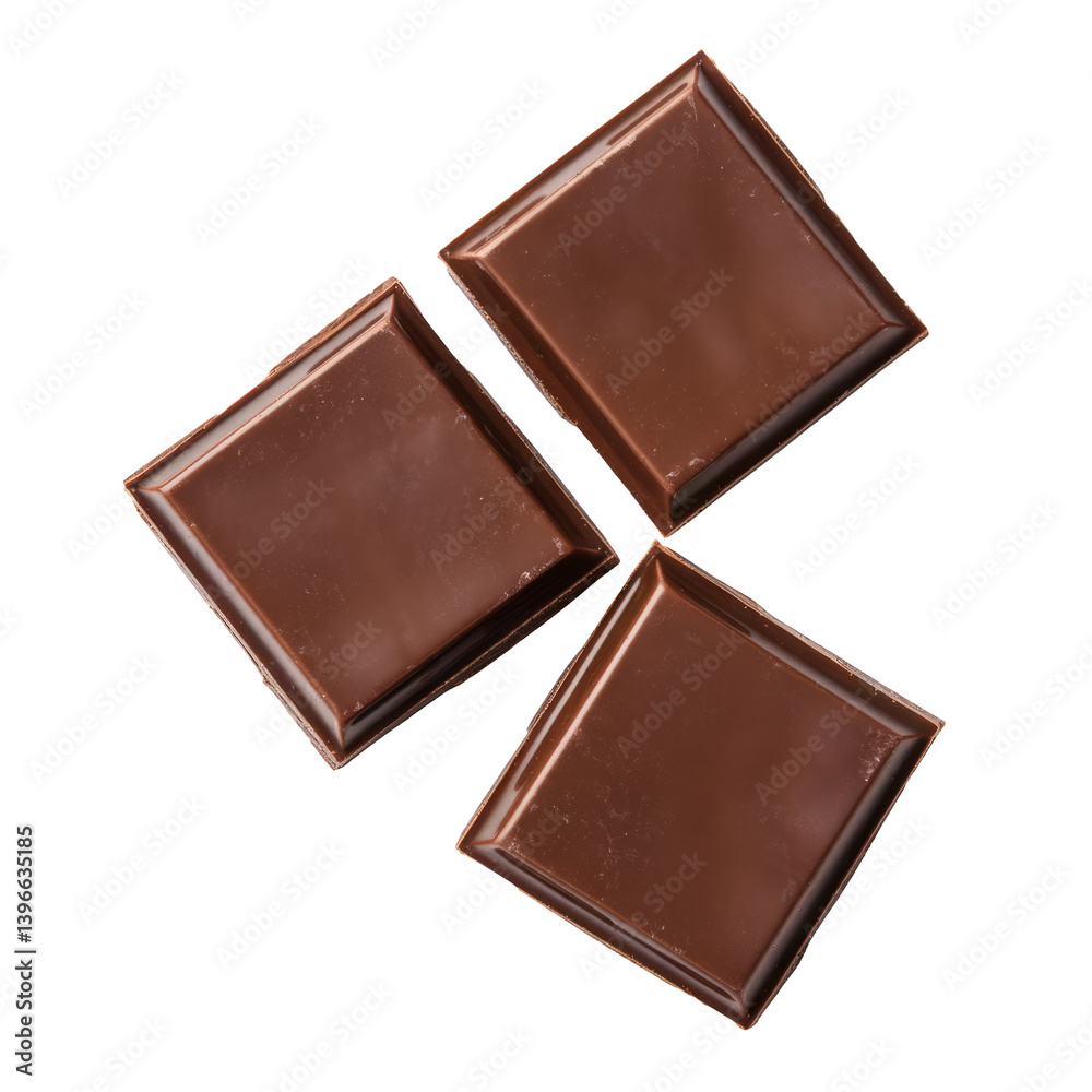 dark chocolate pieces on white background dark chocolate pieces on white background