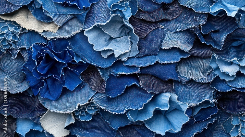 Intricate Handcrafted Denim Art with Realistic Textures and Blue Tones for Photography and Design Projects Intricate Handcrafted Denim Art with Realistic Textures and Blue Tones for Photography and Design Projects