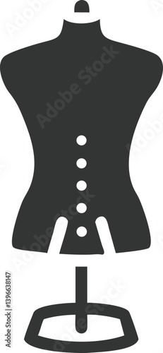 Isolated Mannequin Torso with Stand, Transparent Background, Minimalist Style Icon